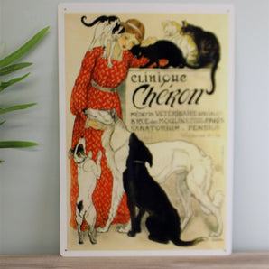 Vintage Metal Sign - Retro Advertising - Clinique Cheron