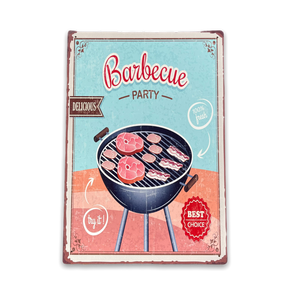 Vintage Metal Sign - Retro Barbecue Party Sign