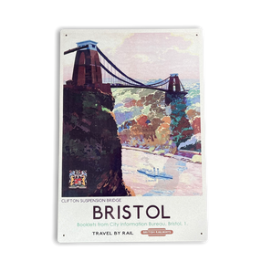 Vintage Metal Sign - British Railways Retro Advertising, Bristol Clifton Suspension Bridge