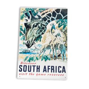 Vintage Metal Sign - Retro Travel Advertising, Visit South Africa