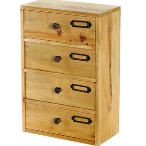 Tall 4 Drawers Wooden Storage 23 x 13 x 34 cm