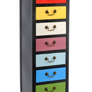 Rainbow Tall Cabinet with 7 Drawers 38 x 26 x 110cm