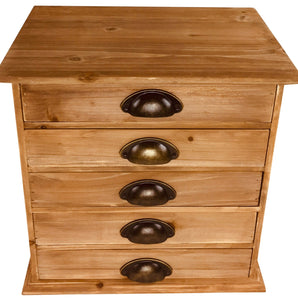 Solid Wood Trinket With 5 Drawers 38cm