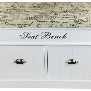 White Seat Bench With 2 Drawers & Lid 70cm