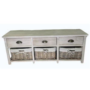 Douglas 3 Drawer Grey Wood Grain Effect Cabinet