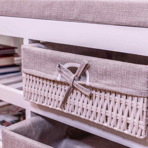 Laxey White Bench With Shoe Rack & Drawers