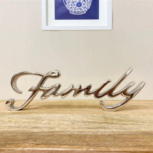 Silver Aluminium Family Ornament