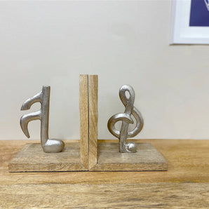 Set of Two Musical Note Bookends