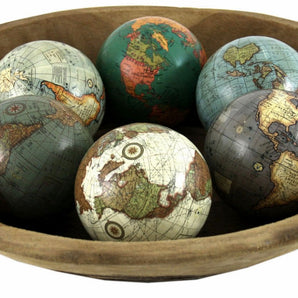 Set of 6 x 3 Inch Decorative Globes In Assorted Colours