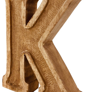 Hand Carved Wooden Embossed Letter K