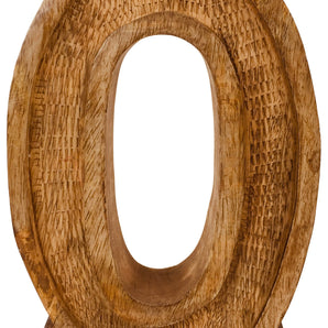 Hand Carved Wooden Embossed Letter O