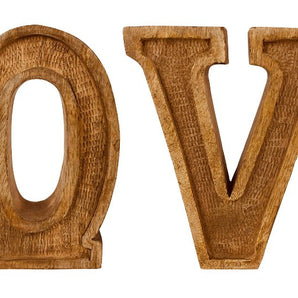 Hand Carved Wooden Embossed Letters Love