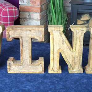 Hand Carved Wooden Embossed Letters Wine