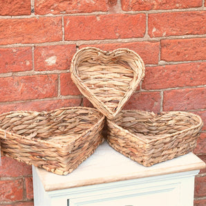 Rattan Heart Shape Basket Trays