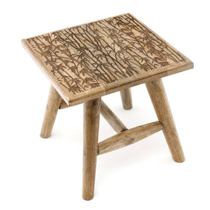 Bamboo Design Wooden Stool 25cm