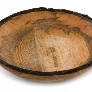 Wooden Bowl With Bark Edge 30cm