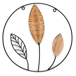 Rattan Leaf Metal Wall Deco 35cm