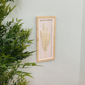 White Pampas In Rectangular Frame 50cm