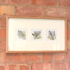 Triple Olive Art Wooden Frame