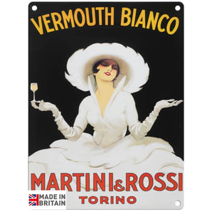 Small Metal Sign 45 x 37.5cm Vintage Retro Vermouth Bianco Martini