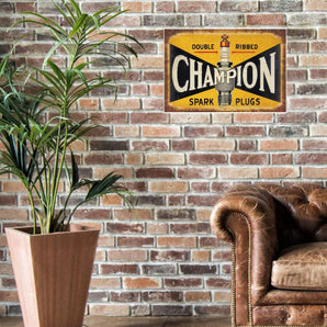 Large Metal Sign 60 x 49.5cm Champion Spark Plug