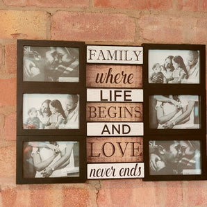 Family & Love Themed Black Multi Photo Frame