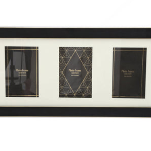 Black And Gold Triple Photo Frame 4x6"