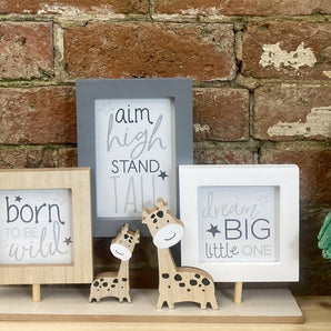 Triple Photo Frame On Wooden Stand