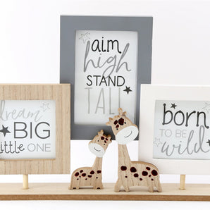 Triple Photo Frame On Wooden Stand