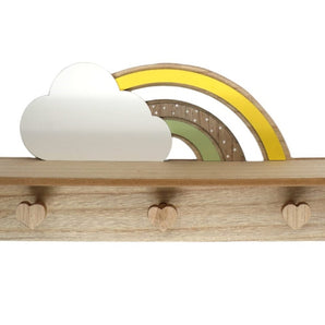 Rainbow and Cloud Shelf with Hooks