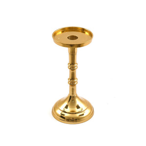 Gold Pillar Candlestick Small