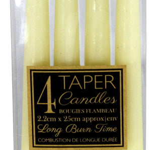 Set Of 4 Ivory Taper Candles