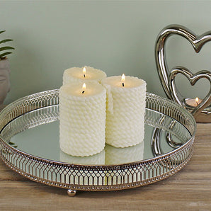 Large Silver Mirror Candle Plate