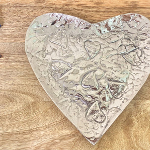 Silver Heart Shaped Dish 22cm