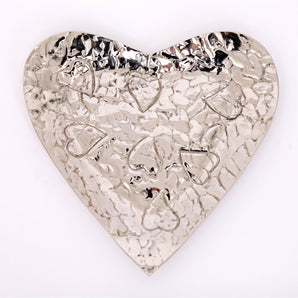 Silver Heart Shaped Dish 22cm