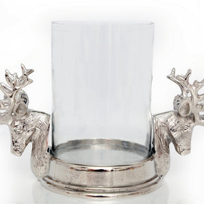 Stag Double Head Pillar Candle Holder