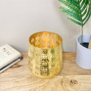 Large Gold Candle Pot 20cm