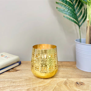 Small Gold Candle Pot 13.5cm