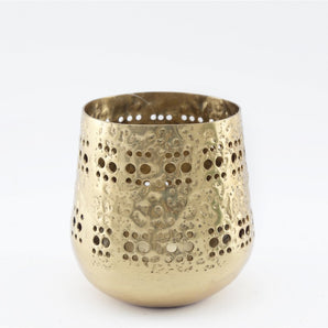 Small Gold Candle Pot 13.5cm