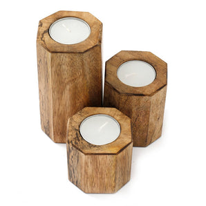 Set of Three Hexagon Tealight Holders