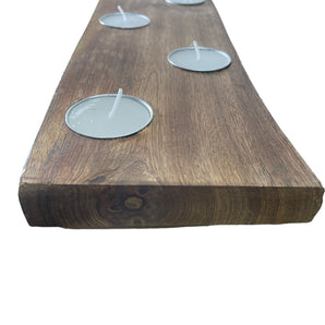 Long Mango Wood 6 Tea Light Holder 49cm