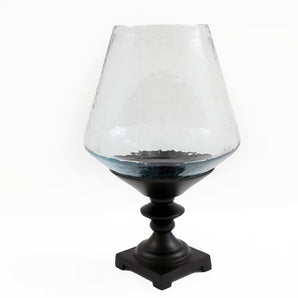 Hurricane Pillar Candle Stand Black