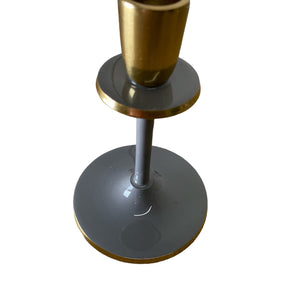 Glossy Grey Irina Candlestick, Set of 2, 15cm