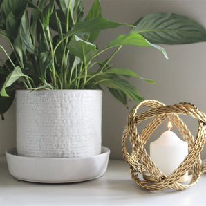 Gold Coloured Ball Candle Holder