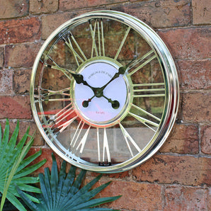 Large Silver Wall Clock 45cm