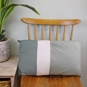 3 Panel Green Rectangular Scatter Cushion, Eucalyptus Range