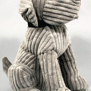 Large Grey Ribbed Dog Doorstop