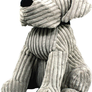 Large Grey Ribbed Dog Doorstop