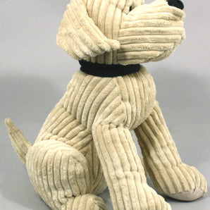 Large Gold Ribbed Dog Doorstop