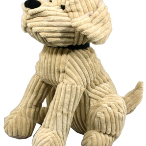 Large Gold Ribbed Dog Doorstop